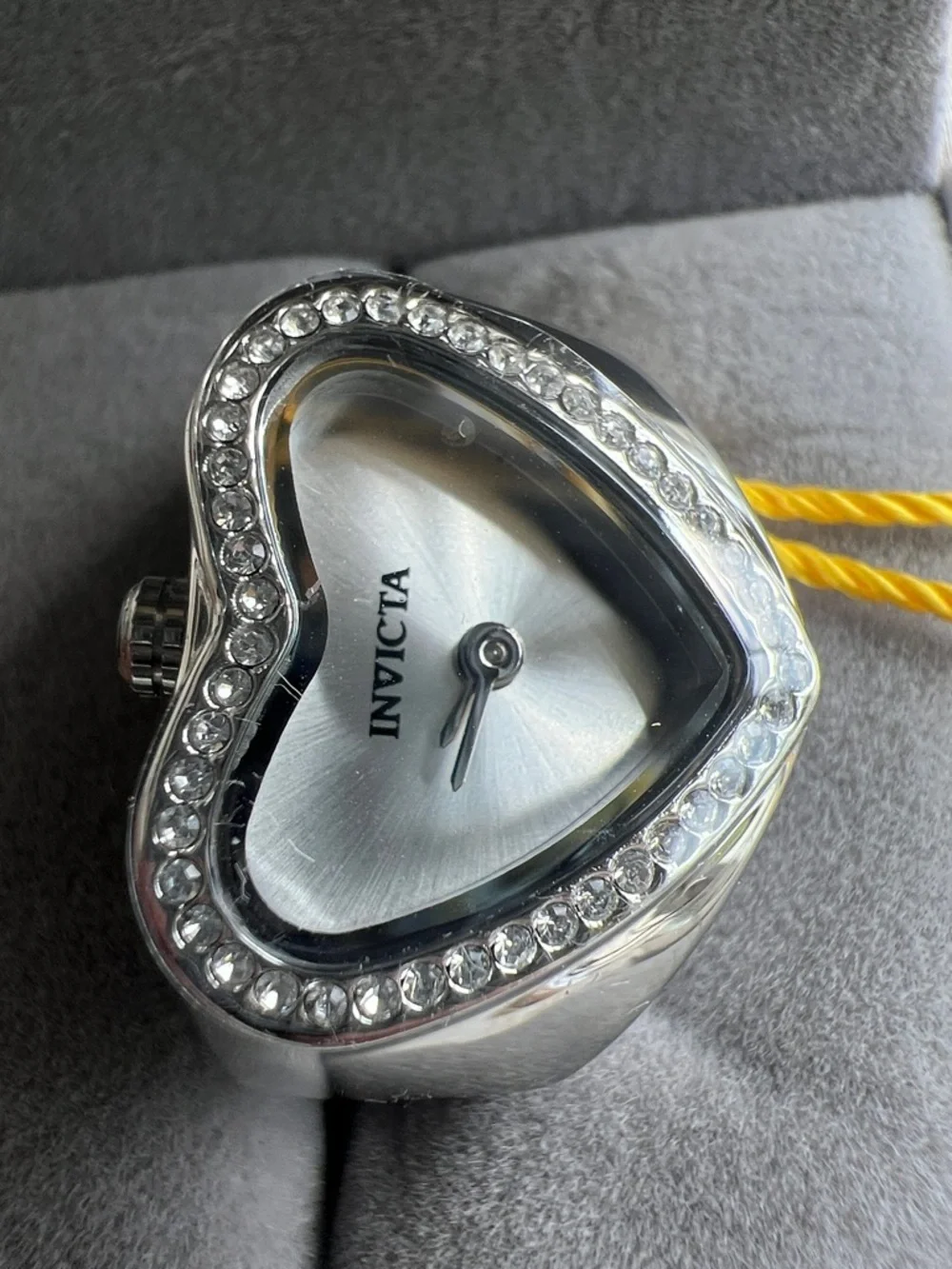 Invicta Angel Heart Ring Watch Silver Stainless Steel Crystal Bezel 49572 NWT